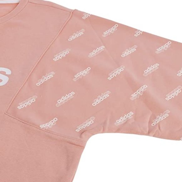 🆕adidas Women's Favorites Sweatshirt, SM and MD - Glory Pink/White, Brand NEW - Picture 4 of 6